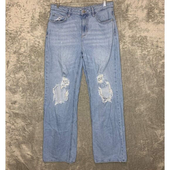 Forever 21 Women 90s Baggy Loose Destroyed High Rise Light Wash Denim Jeans 29 - Picture 1 of 11